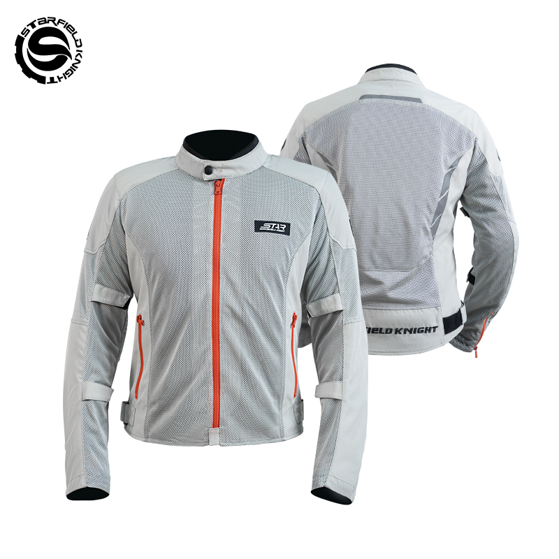 Motorcycle Gear White - SFK Grey-white Motorcycle Jacket Men's Riding