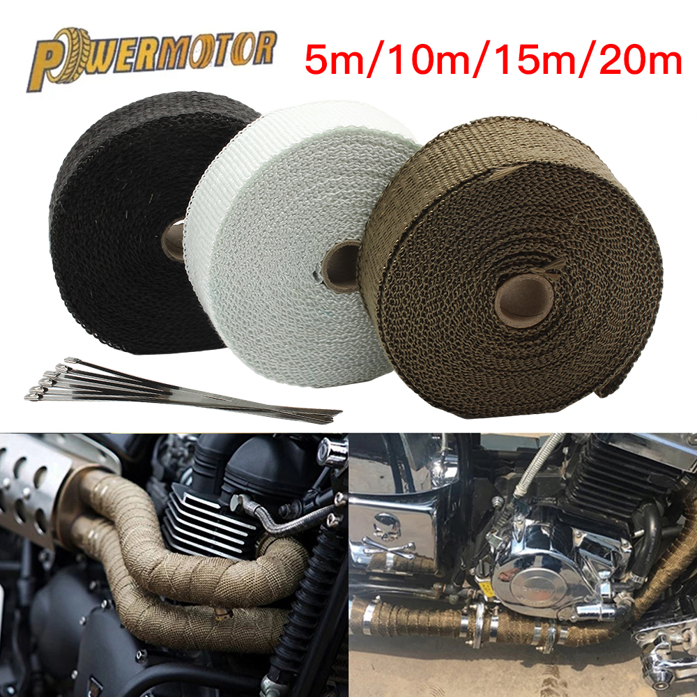 Exhaust Wrap Titanium - Enduro Exhaust Thermal Band Motorcycle Muffler