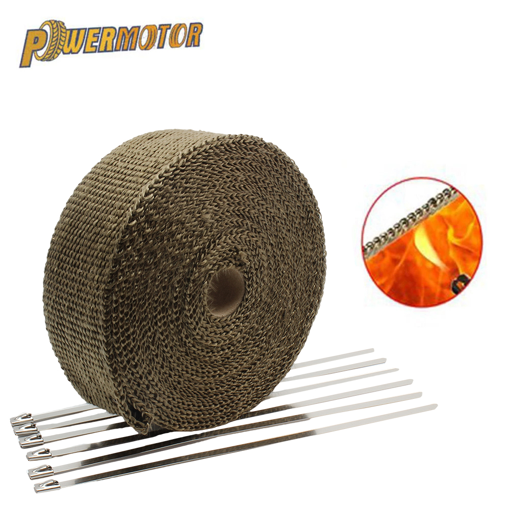 Exhaust Wrap Titanium - Motorcycle Exhaust Heat Shield Thermal Tape
