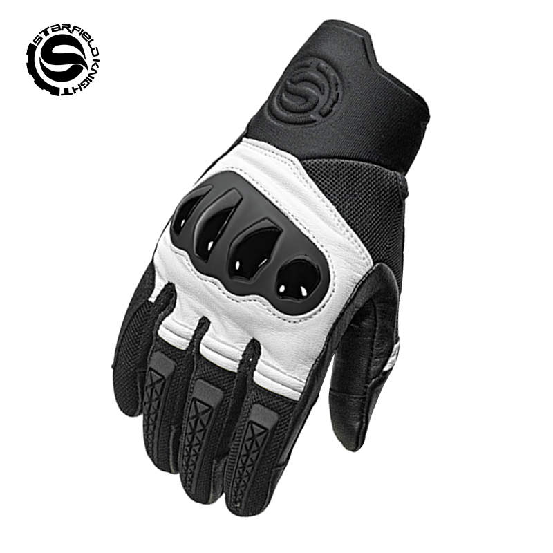 Motorcycle Gear White - Star Field Knight Black-white Motorcycle Gloves
