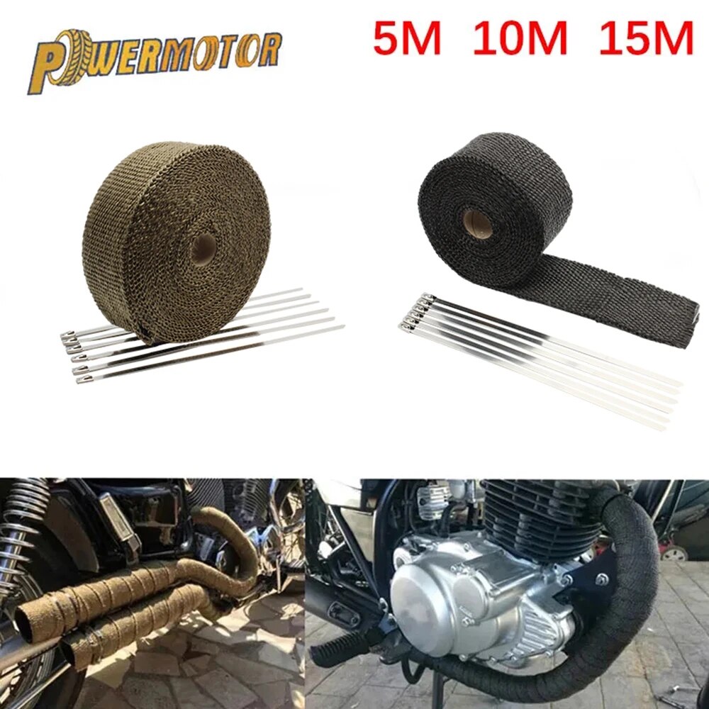 Motorcycle Exhaust Thermal Tap - Exhaust Wrap Titanium ulasan dan harga