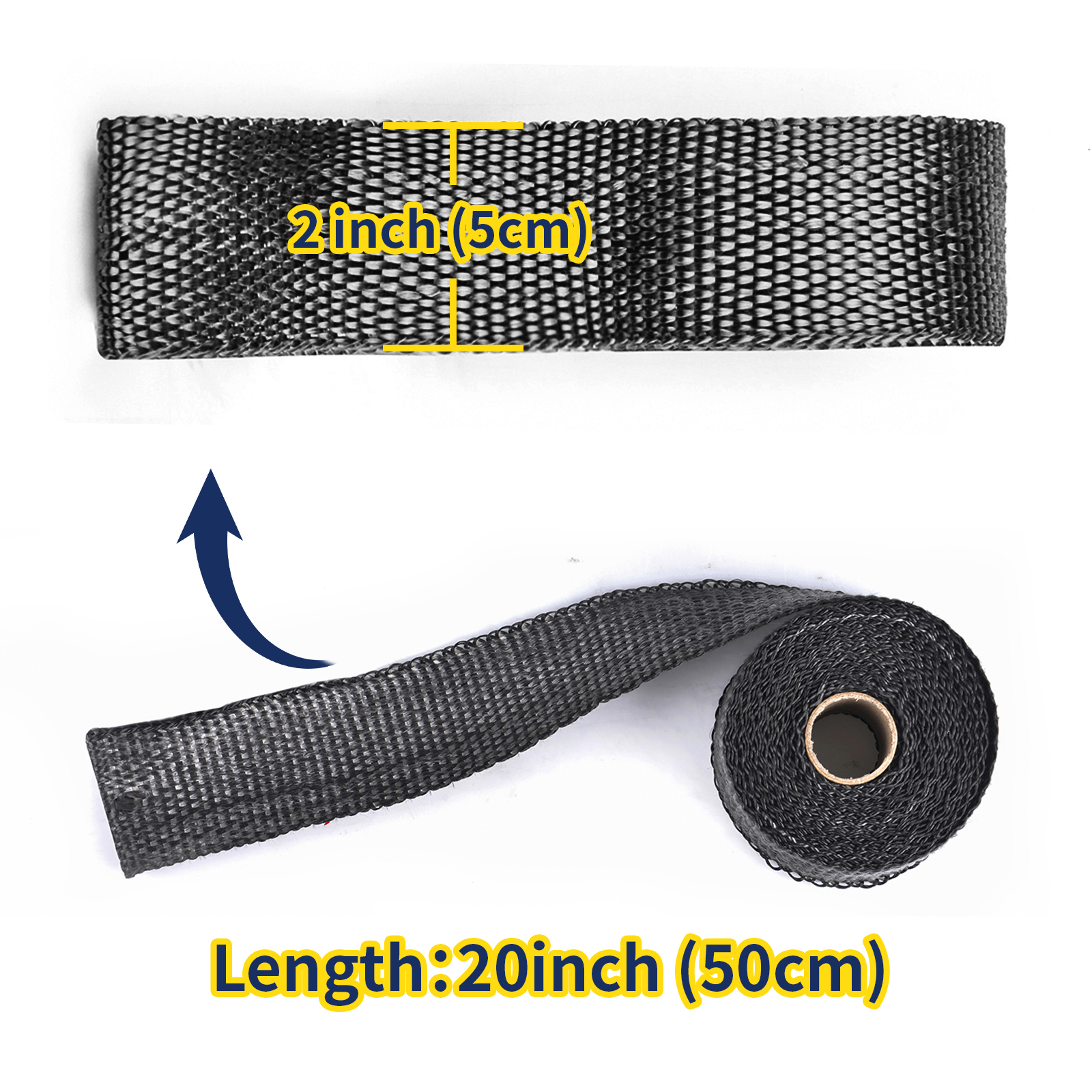 50MM x 5M Black/Titanium Exhau - Exhaust Wrap Titanium ulasan dan harga