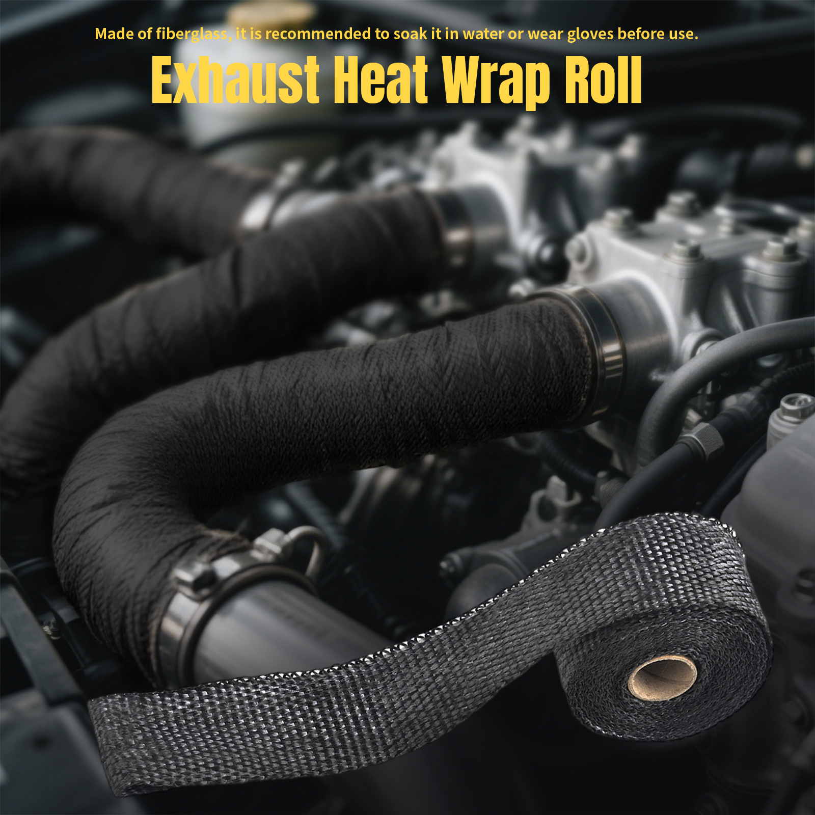 50MM x 5M Black/Titanium Exhau - Exhaust Wrap Titanium ulasan dan harga