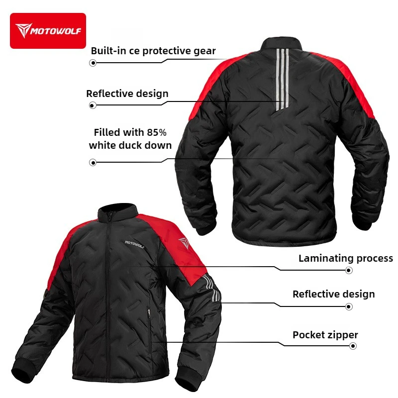 Motorcycle Down Jacket Winter  - Motorcycle Gear White ulasan dan harga