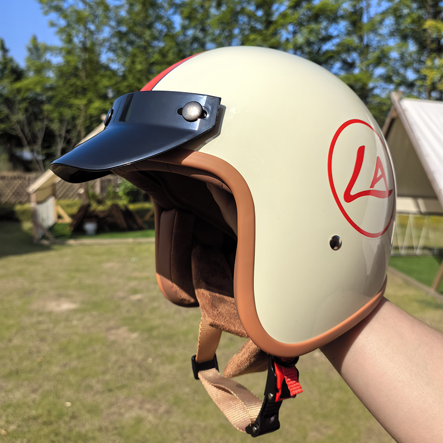 Retro 3/4 Half Helmet for Moto - Motorcycle Gear White ulasan dan harga
