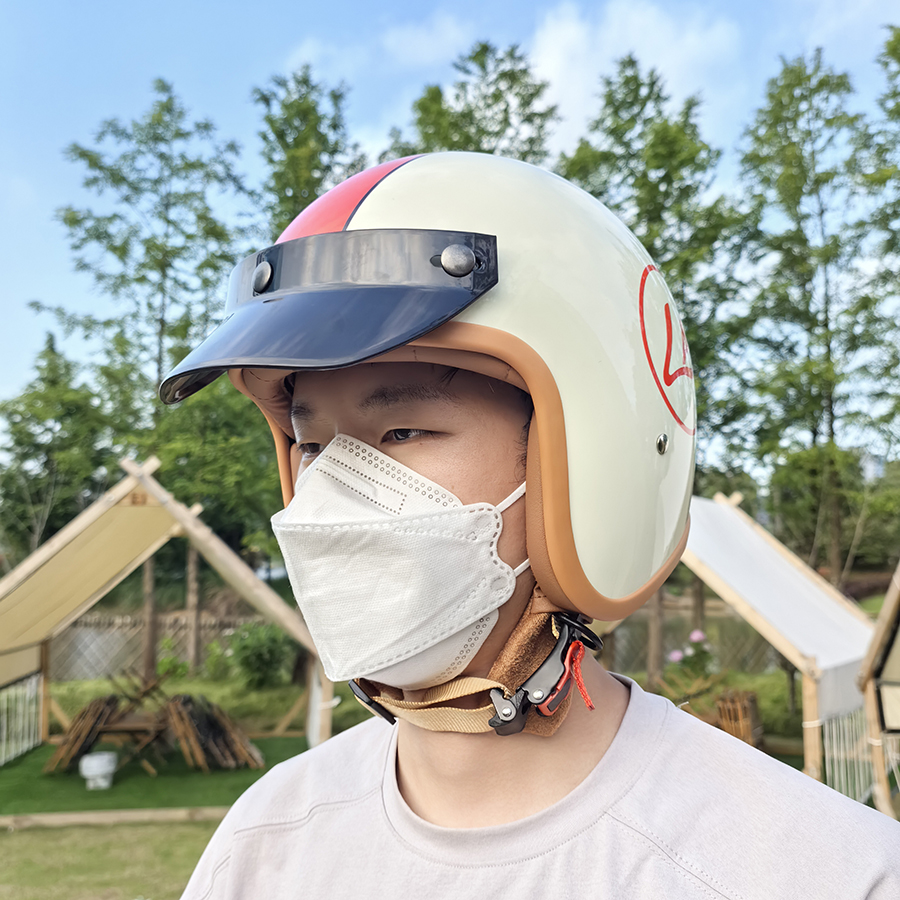 Retro 3/4 Half Helmet for Moto - Motorcycle Gear White ulasan dan harga