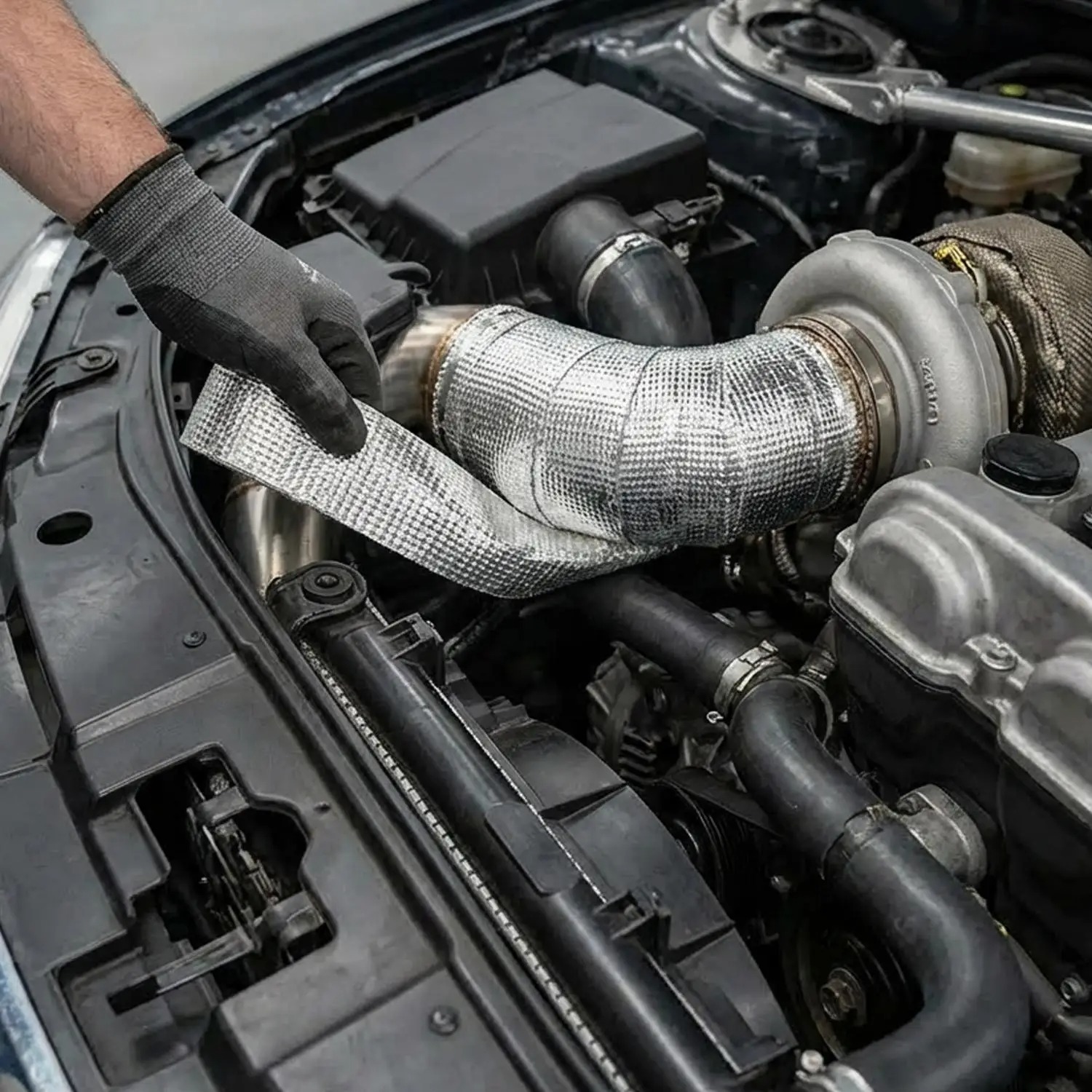 Motorcycle Muffler Thermal Tap - Exhaust Wrap Titanium ulasan dan harga