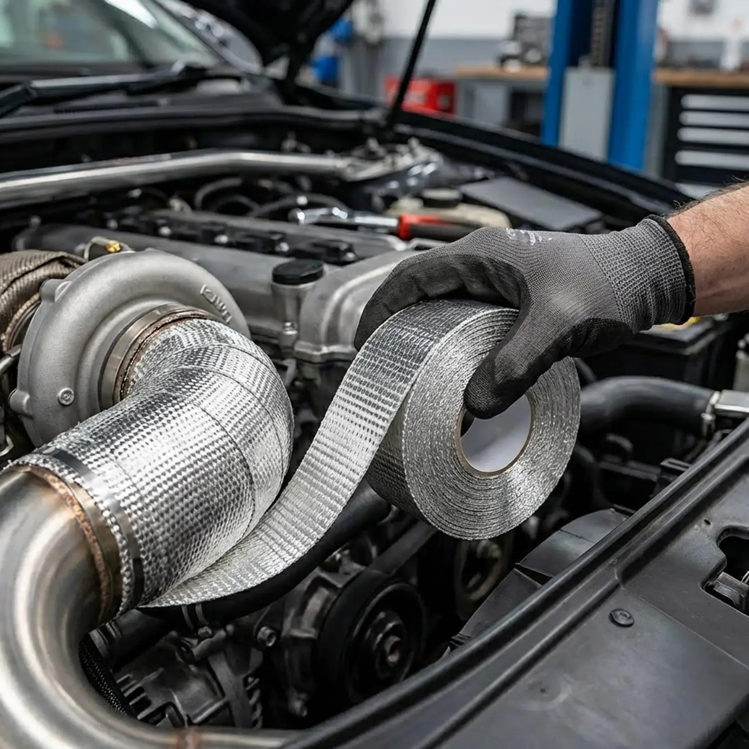 Motorcycle Muffler Thermal Tap - Exhaust Wrap Titanium ulasan dan harga