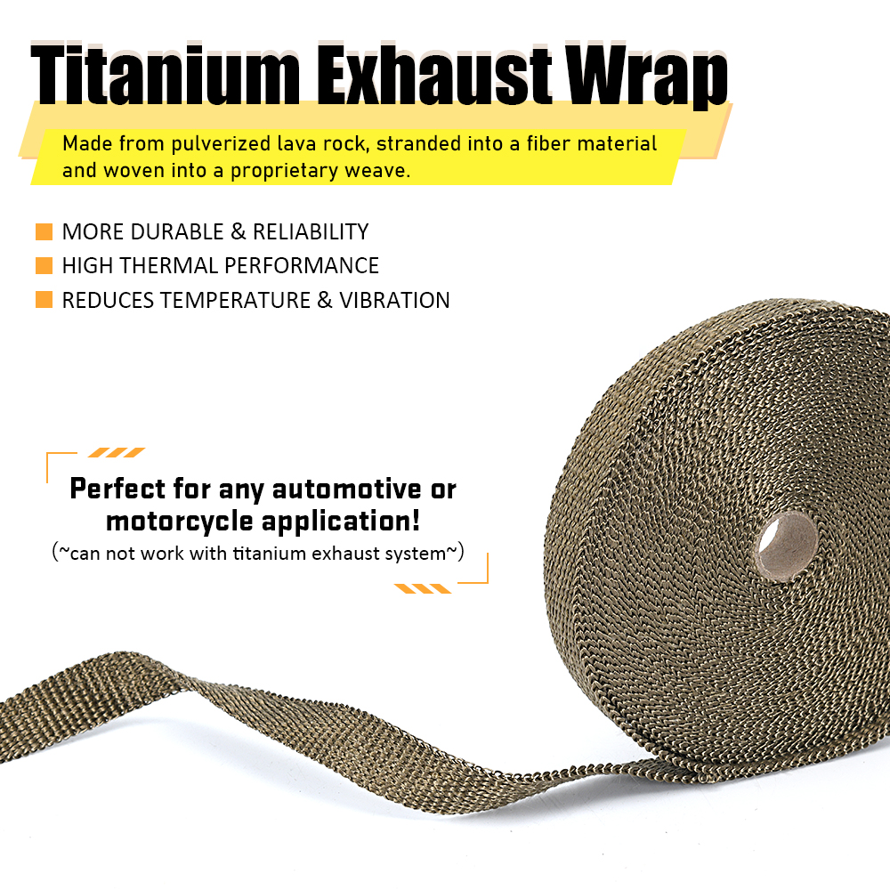 High Quality Fiberglass 1M 5M  - Exhaust Wrap Titanium ulasan dan harga