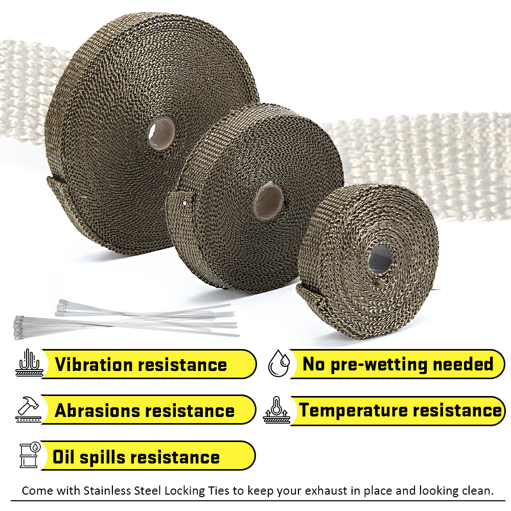 High Quality Fiberglass 1M 5M  - Exhaust Wrap Titanium ulasan dan harga
