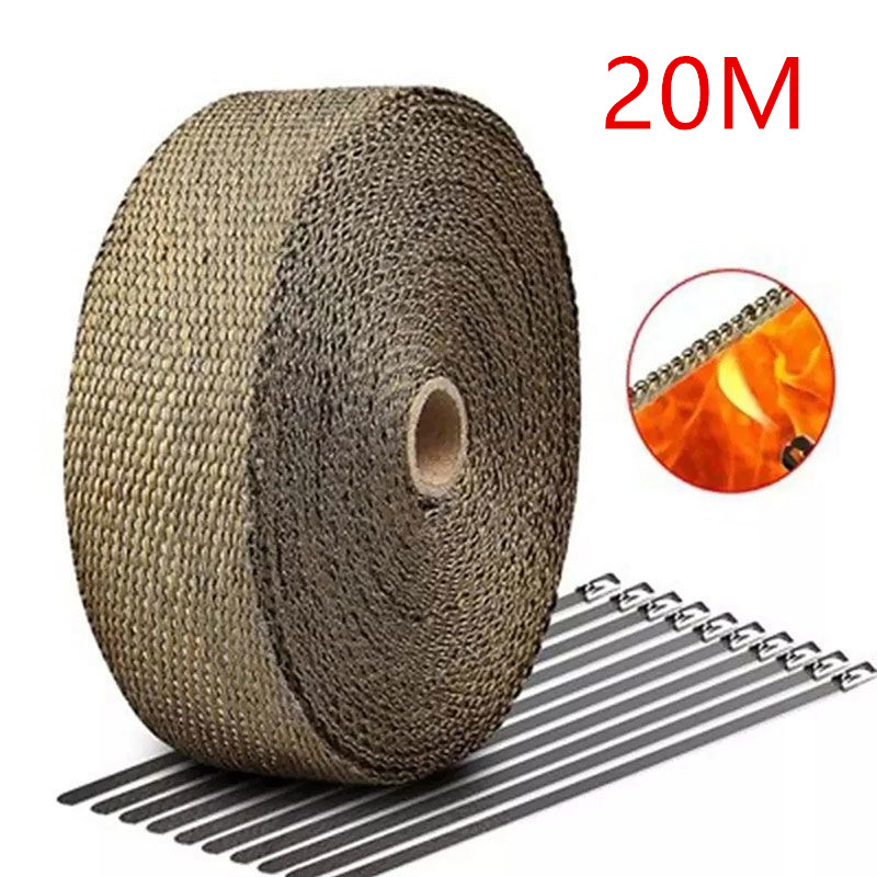 NEW*5M  Titanium/Black Exhaust - Exhaust Wrap Titanium ulasan dan harga