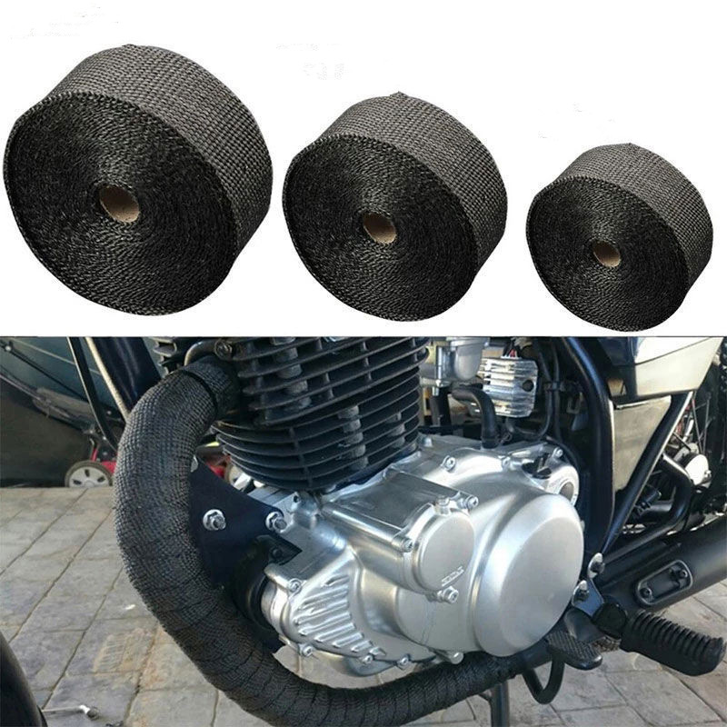NEW*5M  Titanium/Black Exhaust - Exhaust Wrap Titanium ulasan dan harga